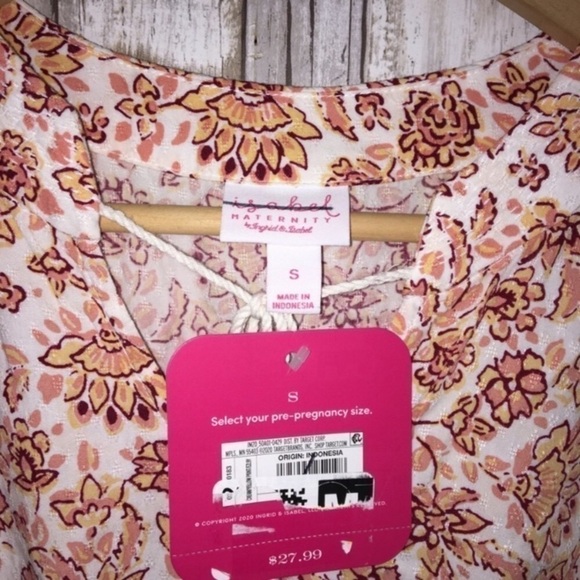 NWT Ingrid & Isabel Floral Tie Neck Blouse - Picture 5 of 5